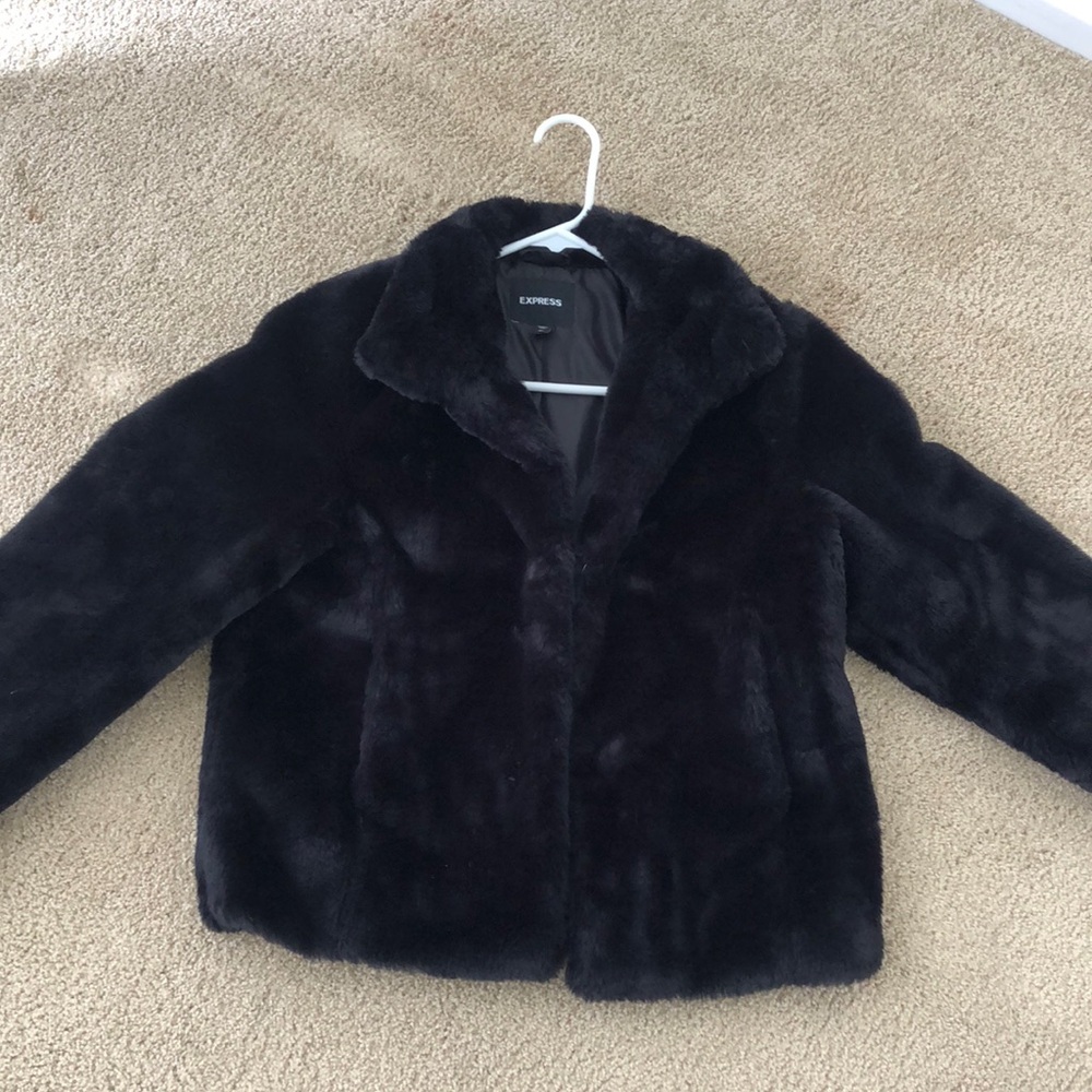 Express faux fur coat